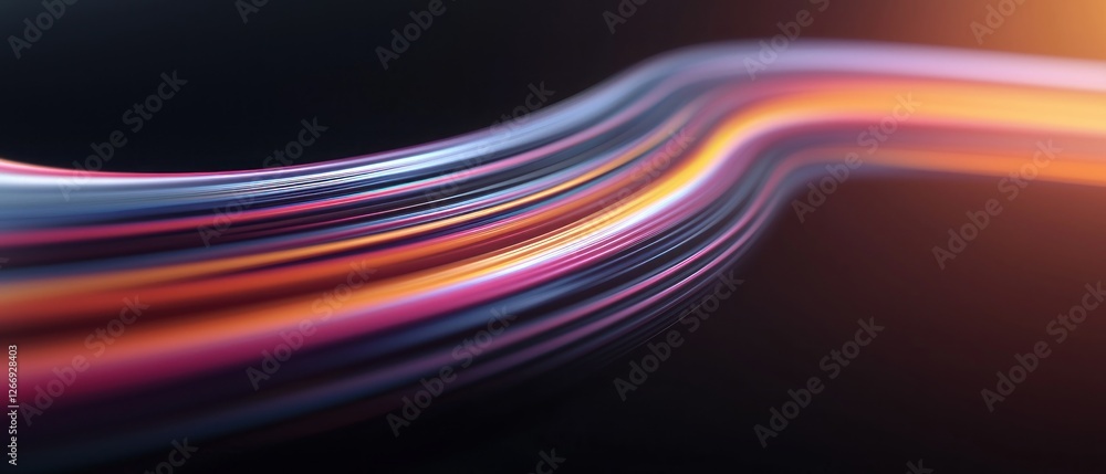 Abstract Colorful Flowing Lines on Dark Background Abstract Colorful Flowing Lines on Dark Background