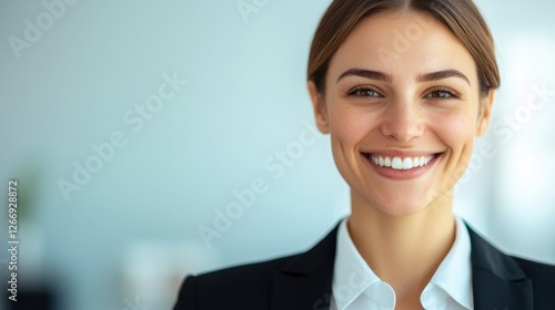 Joyful Woman Radiating Happiness with a Bright Smile in a Natural Setting Capturing the Essence of Pure Joy and Positivity