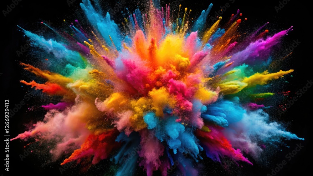 4K Macro CG Color Powder Explosion Slow Motion - Abstract Art Background 4K Macro CG Color Powder Explosion Slow Motion - Abstract Art Background