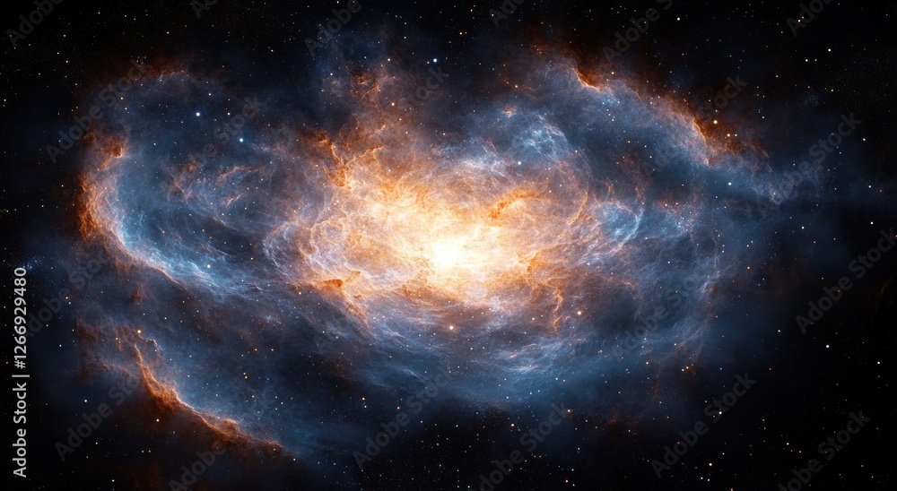 Obraz premium Cosmic Nebula and Stars in the Galaxy Vibrant Space Scene