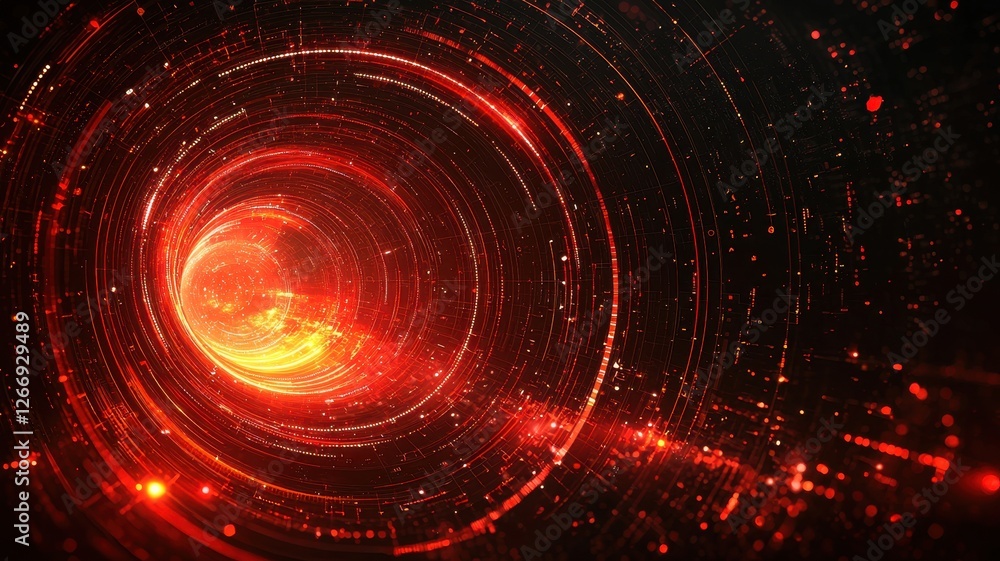 Abstract Red Swirling Light Patterns in Dark Background Space Abstract Red Swirling Light Patterns in Dark Background Space