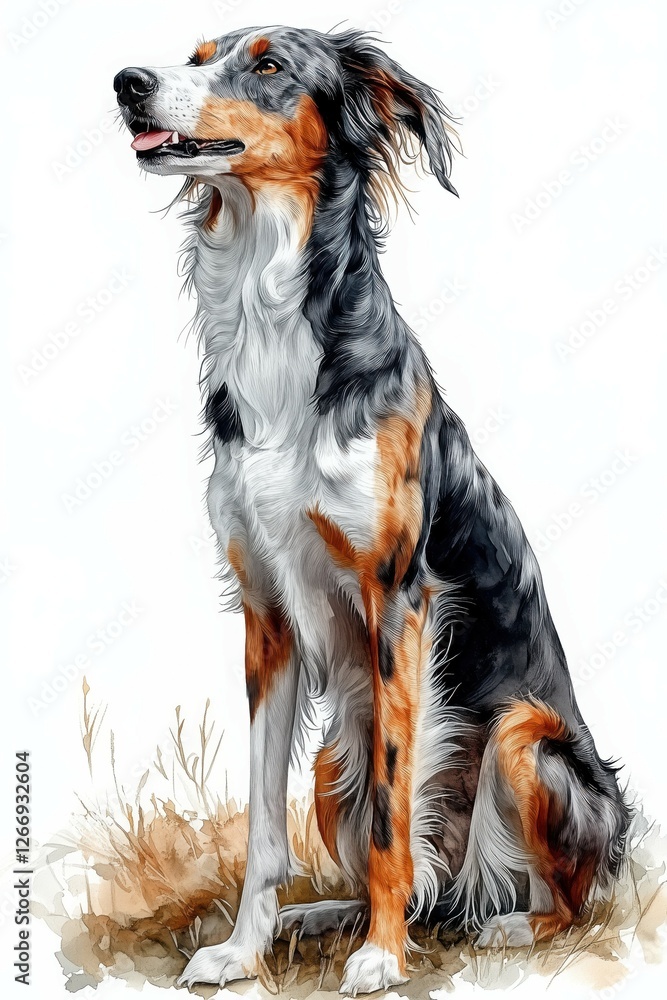 Elegant dog portrait in a realistic, detailed style. Elegant dog portrait in a realistic, detailed style.