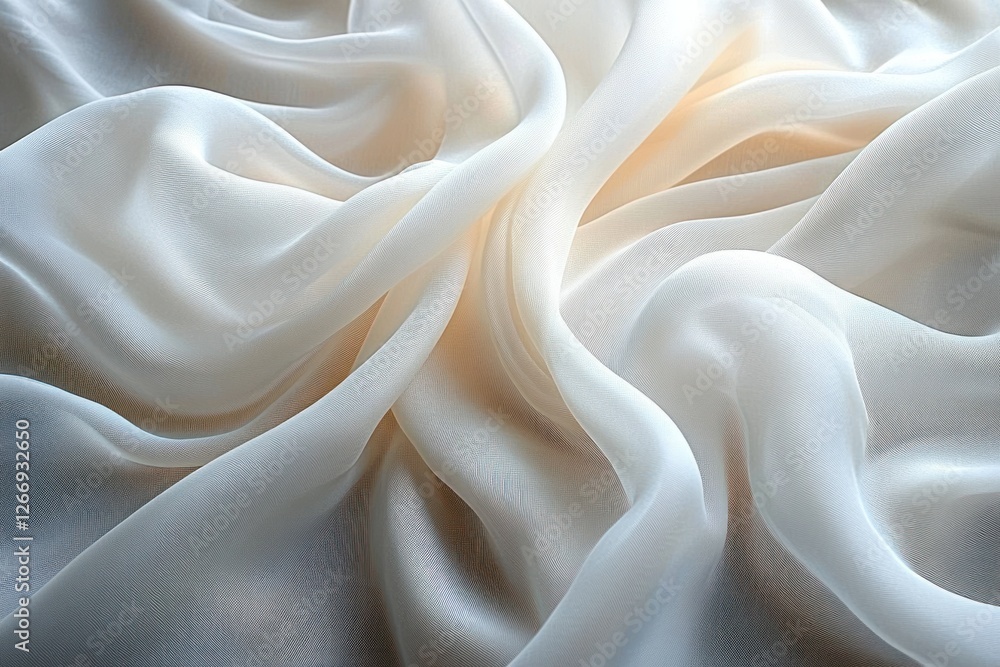 luxurious white background flowing silk fabric soft waves translucent light texture folds shallow depth luxurious white background flowing silk fabric soft waves translucent light texture folds shallow depth