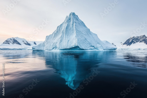 Wallpaper Mural Breathtaking iceberg floating in Arctic waters with a perfect reflection of its icy peak Torontodigital.ca