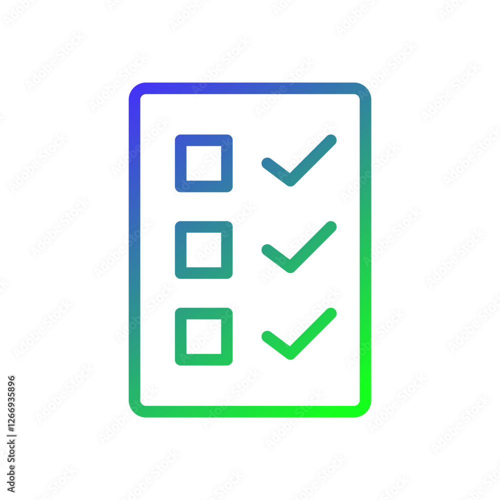Checklist with gradient design and rounded edges Checklist with gradient design and rounded edges