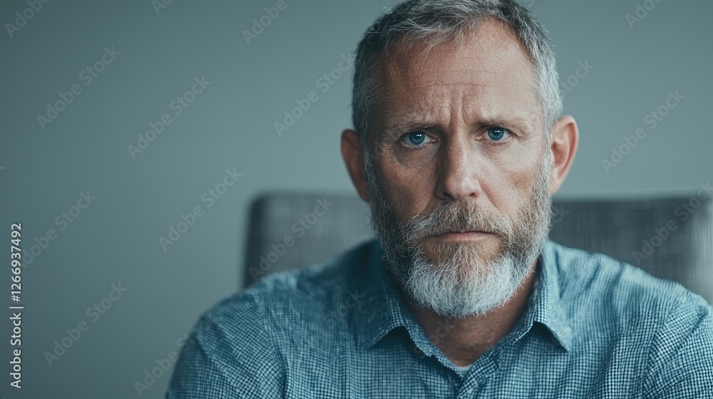 Obraz premium Serious Man Portrait in Office Setting