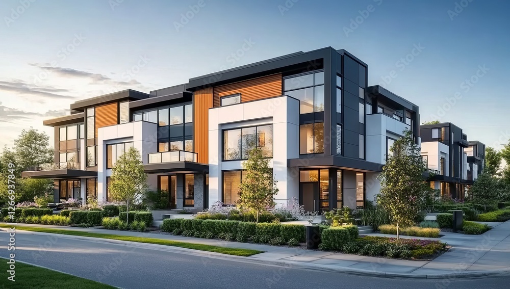 Luxury housing projects modern townhouses and villas. real estate market with property listings. Luxury housing projects modern townhouses and villas. real estate market with property listings.