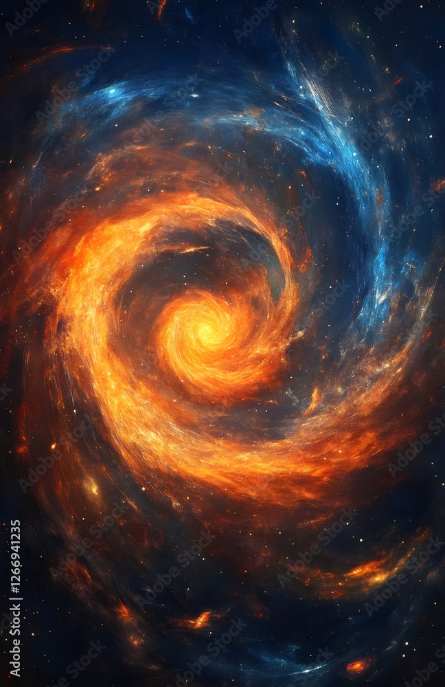 Cosmic swirl galaxy space art; background stars Cosmic swirl galaxy space art; background stars