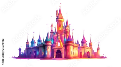 Wallpaper Mural Magical Fairytale Castle Illustration Enchanting Dreamland Palace Fantasy Architecture Torontodigital.ca