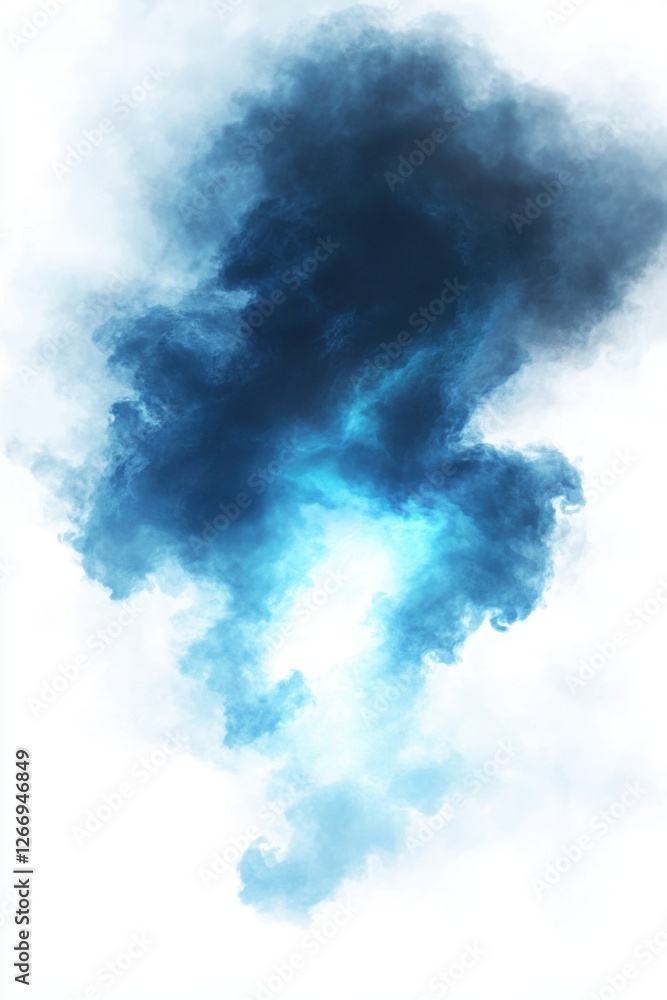 Naklejka premium Abstract Blue Smoke Cloud Swirl Design