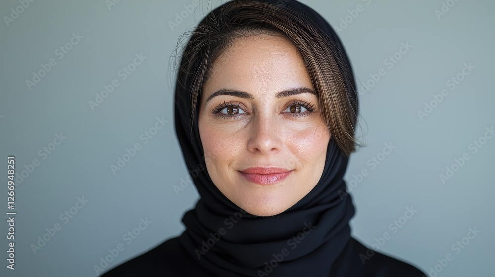 Woman in hijab, portrait, studio shot, confident. Possible use stock photo Woman in hijab, portrait, studio shot, confident. Possible use stock photo
