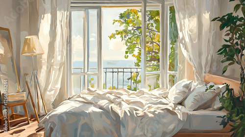 Luxury Anime Bedroom Interior with Comfortable Furniture and Stylish Decor
