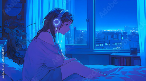 young woman in the window