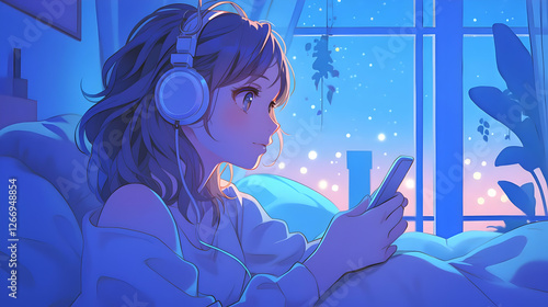 woman listening to music