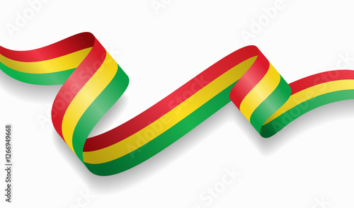 Bolivian flag wavy abstract background. Vector illustration.