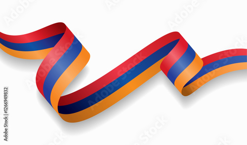 Armenian flag wavy abstract background. Vector illustration.