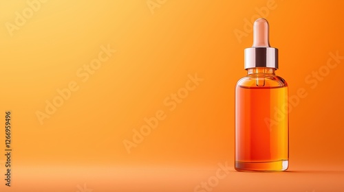 Wallpaper Mural amber serum bottle on orange background. Torontodigital.ca