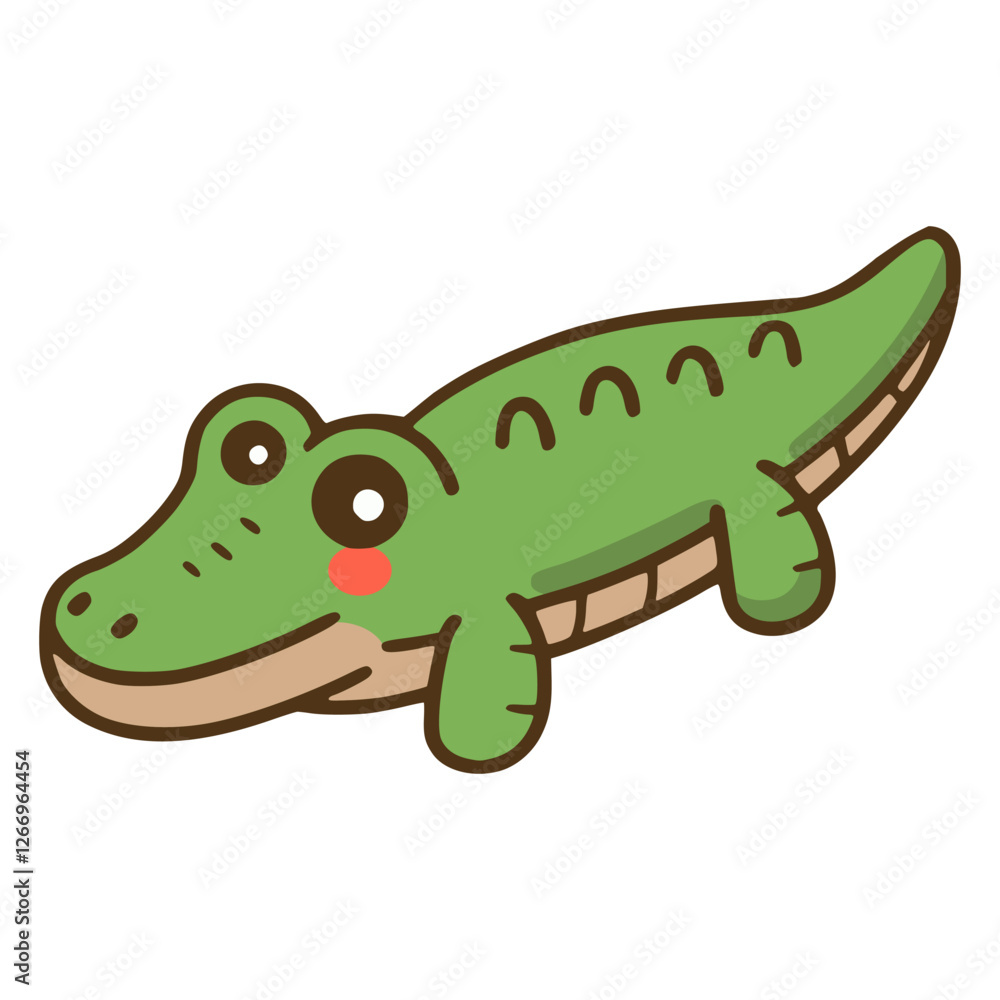 Fototapeta premium cute crocodile toy for kids animal flat color vector illustration template design