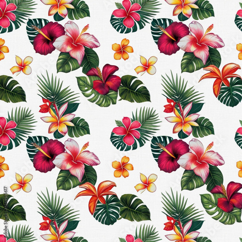 Trendy Floral pattern in the many kind of flowers. Tropical botanical . Seamless vector texture. Elegant template for fashion prints. Printing with in hand drawn style on white background.
