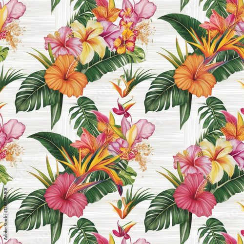 Trendy Floral pattern in the many kind of flowers. Tropical botanical . Seamless vector texture. Elegant template for fashion prints. Printing with in hand drawn style on white background.
