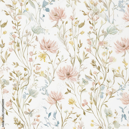 Trendy Floral pattern in the many kind of flowers. Tropical botanical . Seamless vector texture. Elegant template for fashion prints. Printing with in hand drawn style on white background.
