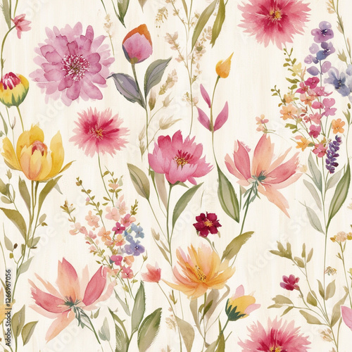 Trendy Floral pattern in the many kind of flowers. Tropical botanical . Seamless vector texture. Elegant template for fashion prints. Printing with in hand drawn style on white background.
