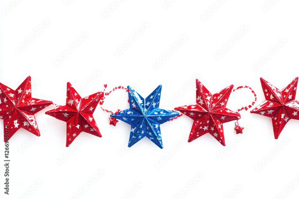 4th of July stars decoration isolated on white background 4th of July stars decoration isolated on white background