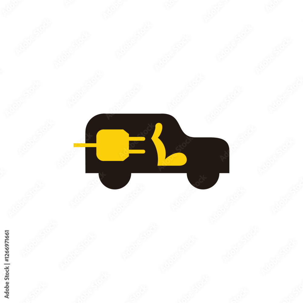 electric car electric plugs chair symbol icon vector electric car electric plugs chair symbol icon vector