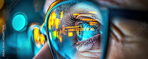 Reflection of Computer Code in Glasses