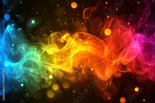 カラフルな煙の背景 Generated image