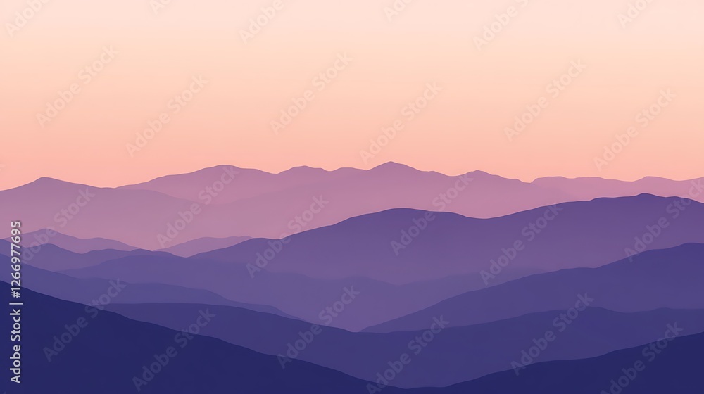 Fototapeta premium Serene Purple Mountain Range at Sunset