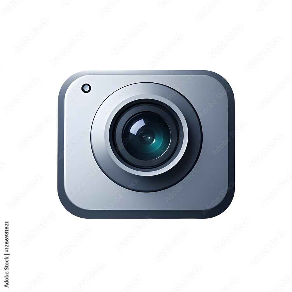 A high-quality 3D-rendered camera icon, floating against a soft gradient A high-quality 3D-rendered camera icon, floating against a soft gradient