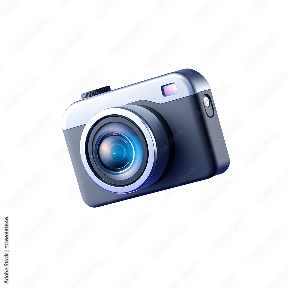 A high-quality 3D-rendered camera icon, floating against a soft gradient A high-quality 3D-rendered camera icon, floating against a soft gradient