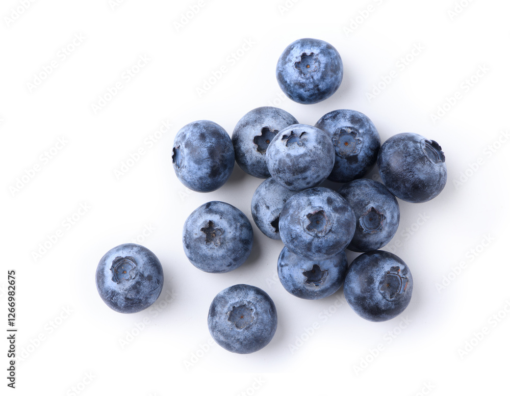 Flat lay of blueberries isolated on white. Clipping path. Flat lay of blueberries isolated on white. Clipping path.