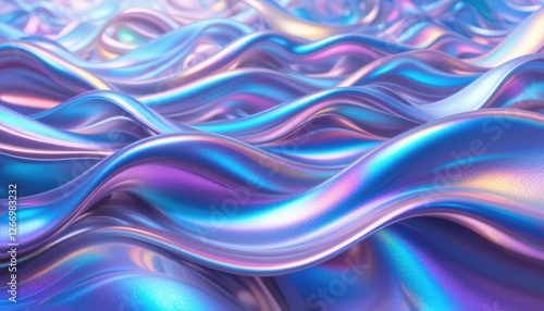 Wallpaper Mural Colorful iridescent waves in abstract fluid design Torontodigital.ca