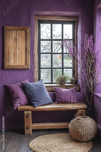 purple rustic interior