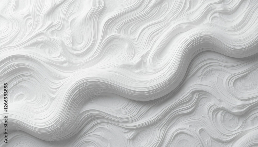 Fototapeta premium Abstract white textured swirl pattern in fluid wave design