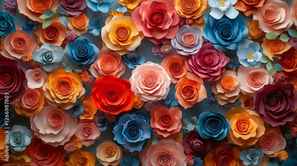 A stunning bunch of colorful roses capturing the essence of love and romantic celebrations A stunning bunch of colorful roses capturing the essence of love and romantic celebrations