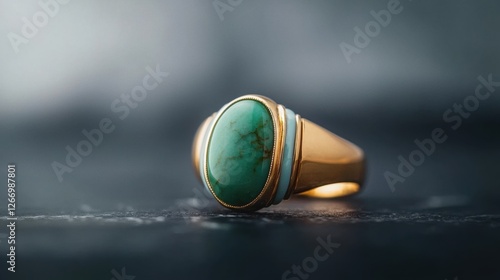 Wallpaper Mural Elegant Jade Gemstone Ring with Golden Band for Healing and Style Torontodigital.ca