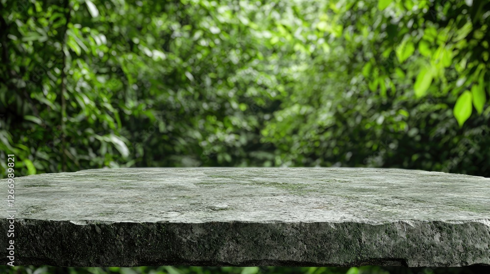 Stone platform jungle background, product display Stone platform jungle background, product display