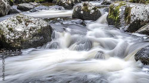 Smooth Water Flowing Over River Rocks