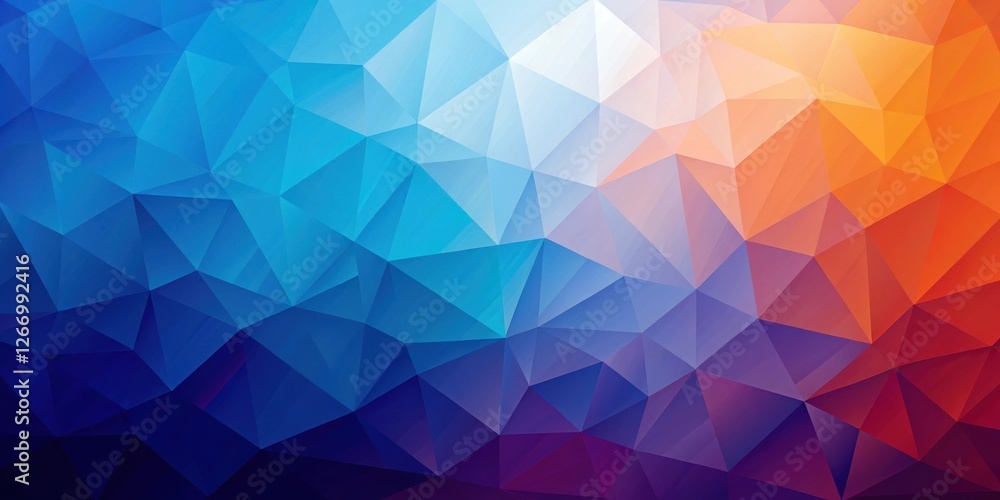 Abstract Low-Poly Background with Vibrant Blue, Purple, and Orange Hues Abstract Low-Poly Background with Vibrant Blue, Purple, and Orange Hues