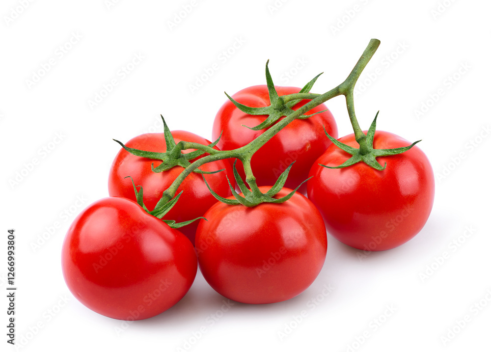 Tomatoes cluster isolated on white background. Tomatoes cluster isolated on white background.