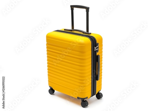 Bold and Sleek Yellow Travel Suitcase with Minimalist Design, Hard Shell Luggage with Black Accents, Secure Zipper, and Modern Aesthetic for Stylish Travelers