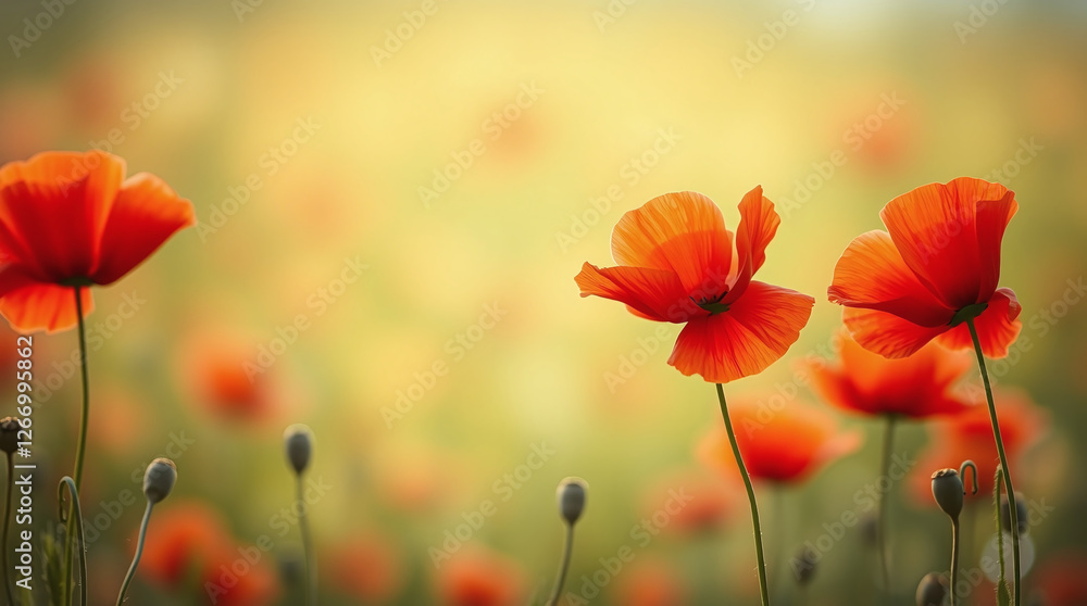 Fototapeta premium Rembernance Poppies Background