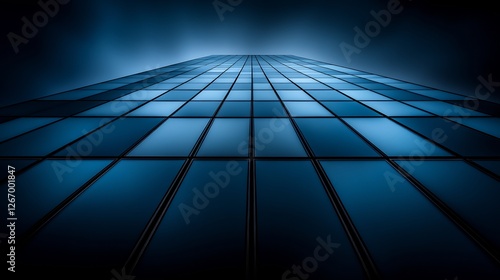 Wallpaper Mural Deep blue skyscraper windows subtly glowing under dramatic night light. AI Generated Torontodigital.ca