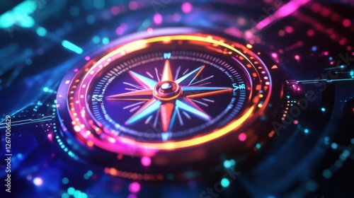 Wallpaper Mural Futuristic Compass: Guiding Navigation in a Digital Age Torontodigital.ca