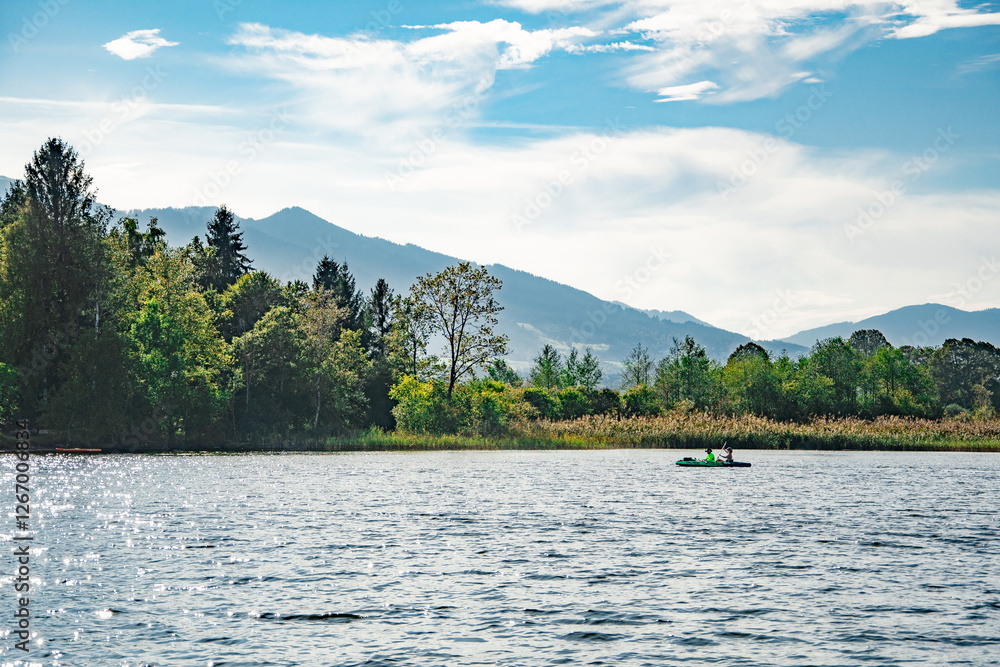 Scenic View of Ammersee with Distant Mountain Scenic View of Ammersee with Distant Mountain