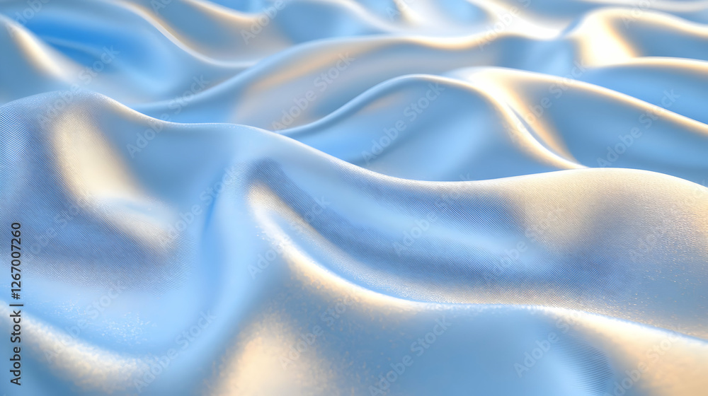 Obraz premium Soft Blue Silk Drape, Background Texture