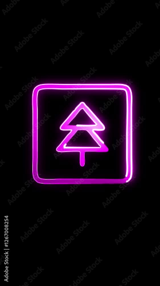 glowing tree neon sign